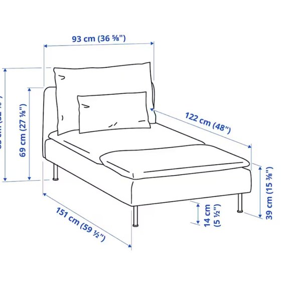 1 Söderhamn Chaise Cover + Pillow Case  in Tonerud gray - Picture 2 of 11